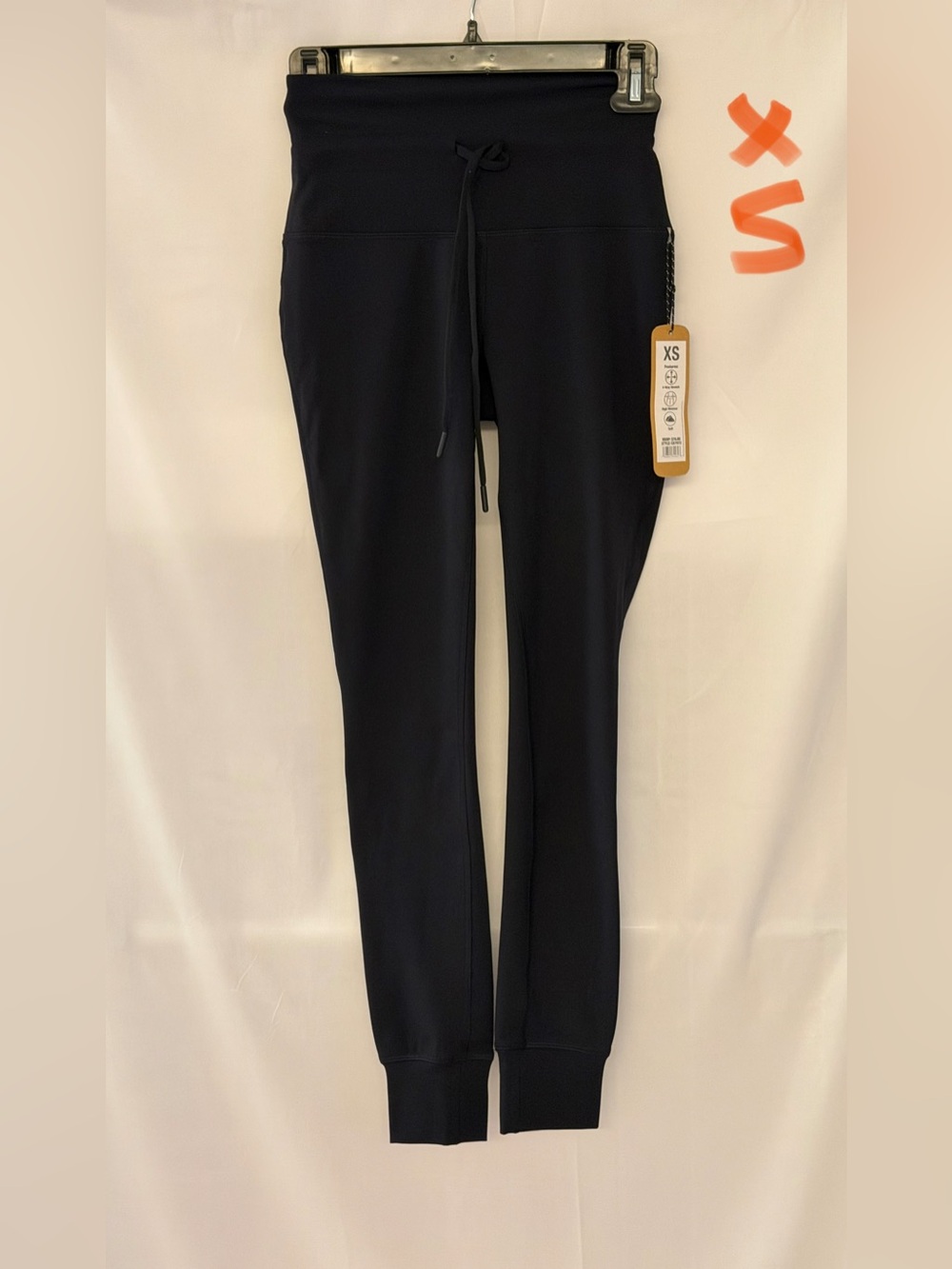 Avalanche Black High-Waist Leggings with Drawstring